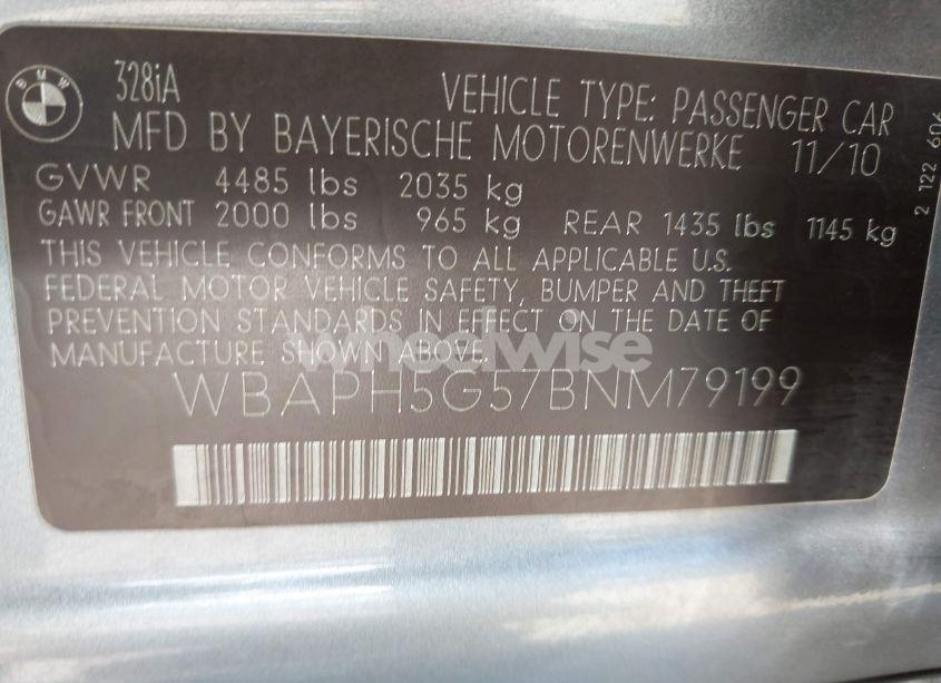 Photo 9 of 2011 Bmw 328i (VIN WBAPH5G57BNM79199)
