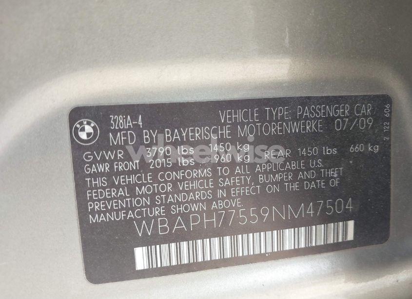 Photo 9 of 2009 Bmw 328i (VIN WBAPH77559NM47504)