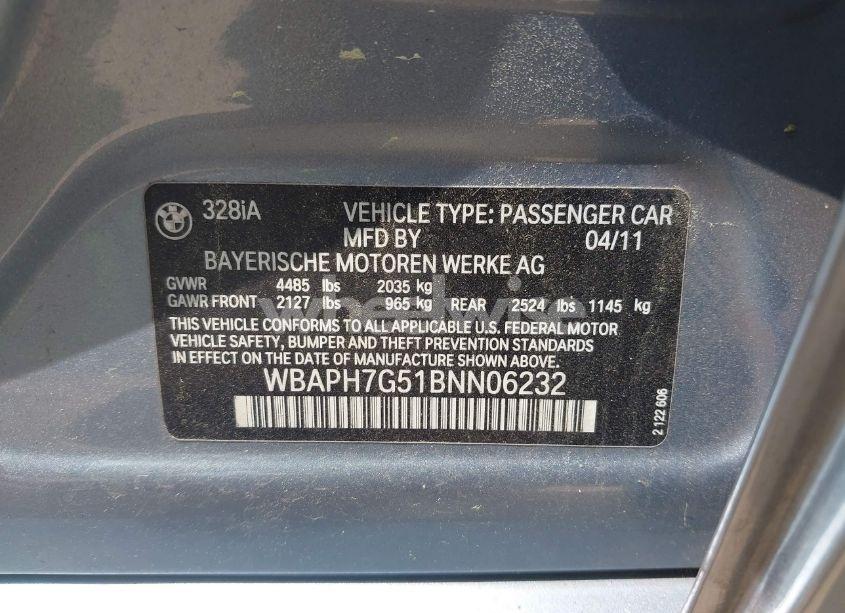 Photo 9 of 2011 Bmw 328i (VIN WBAPH7G51BNN06232)