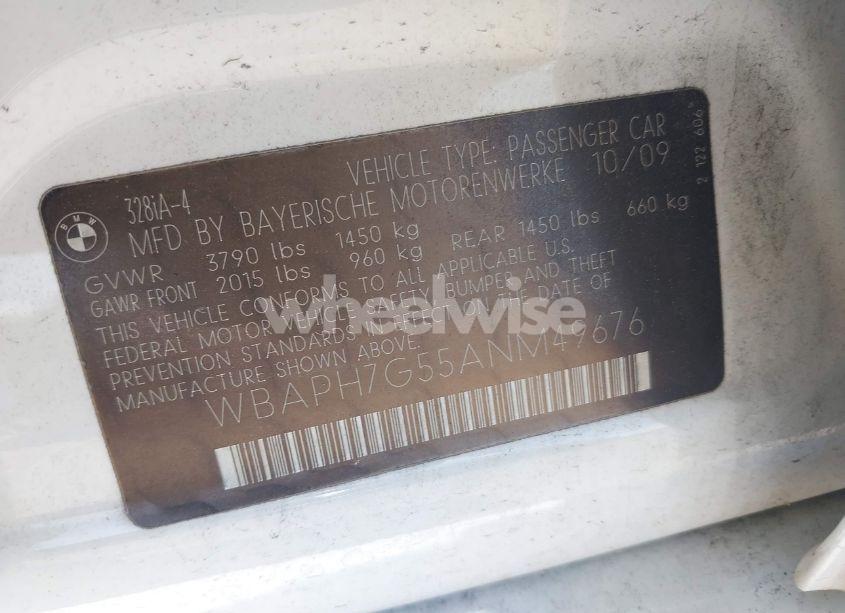 Photo 9 of 2010 Bmw 328i (VIN WBAPH7G55ANM49676)