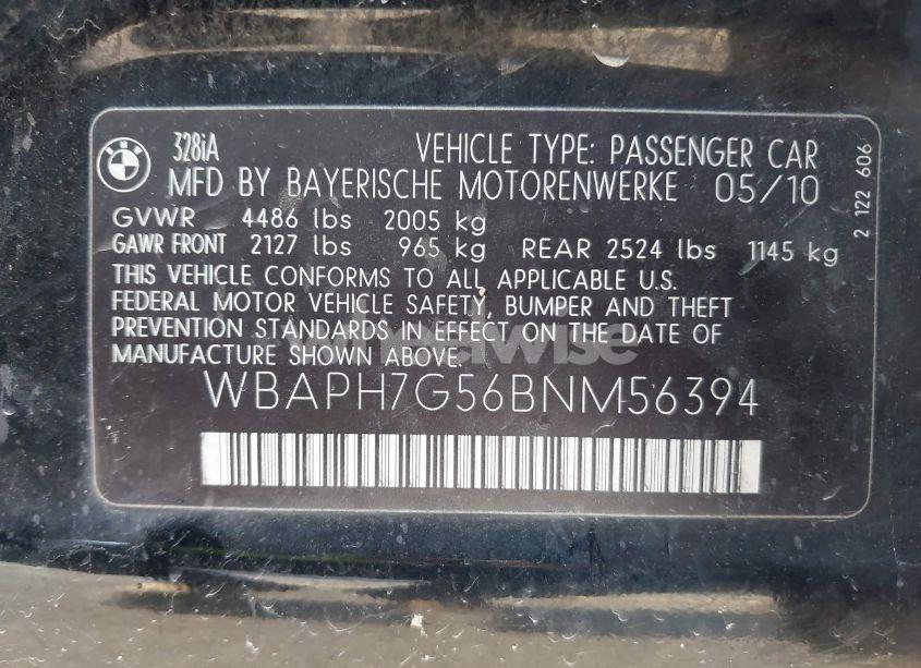 Photo 9 of 2011 Bmw 328i (VIN WBAPH7G56BNM56394)