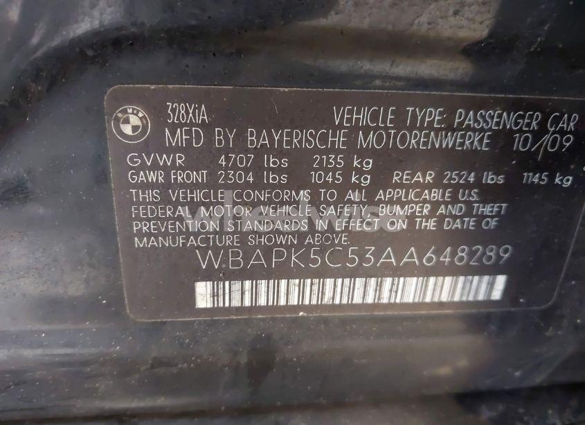 Photo 9 of 2010 Bmw 328i XDRIVE (VIN WBAPK5C53AA648289)