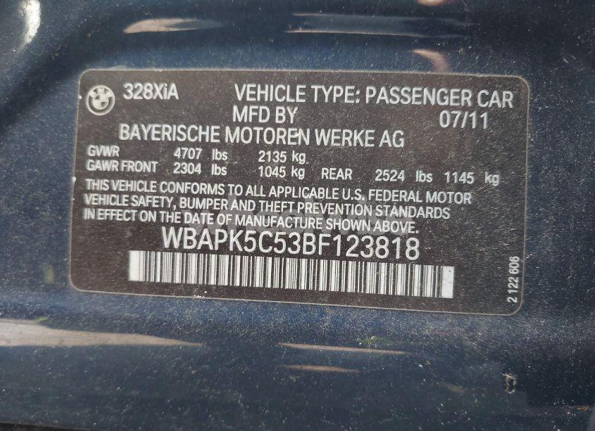 Photo 9 of 2011 Bmw 328i XDRIVE (VIN WBAPK5C53BF123818)