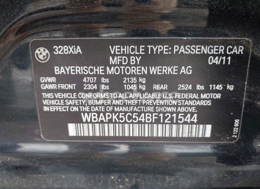 Photo 9 of 2011 Bmw 328i XDRIVE (VIN WBAPK5C54BF121544)