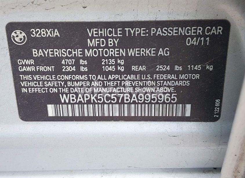 Photo 9 of 2011 Bmw 328i XDRIVE (VIN WBAPK5C57BA995965)