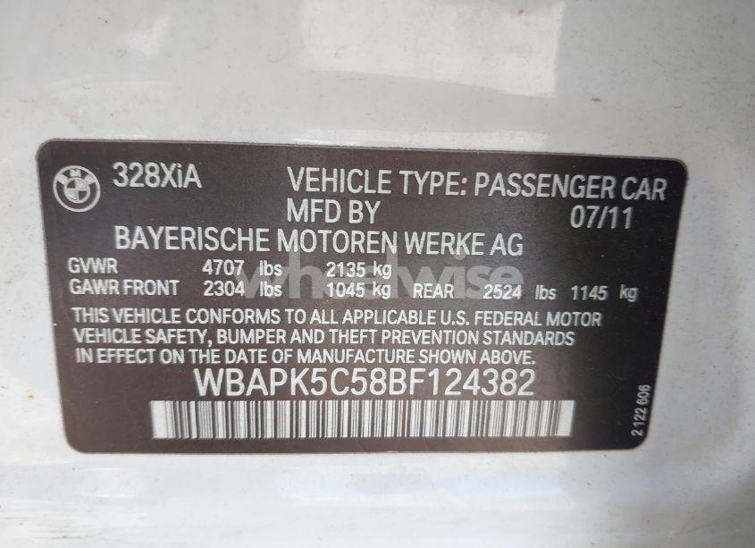 Photo 9 of 2011 Bmw 328i XDRIVE (VIN WBAPK5C58BF124382)