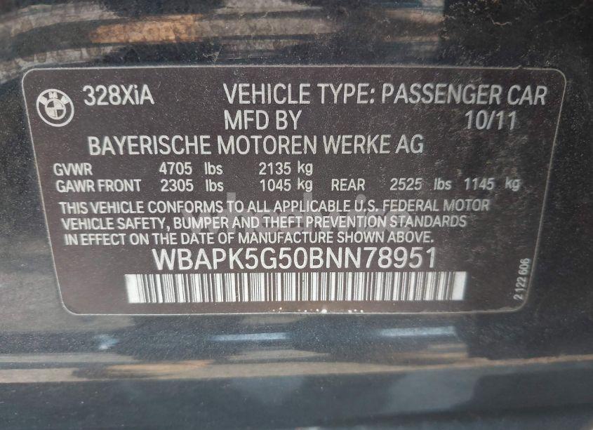Photo 9 of 2011 Bmw 328i XDRIVE (VIN WBAPK5G50BNN78951)