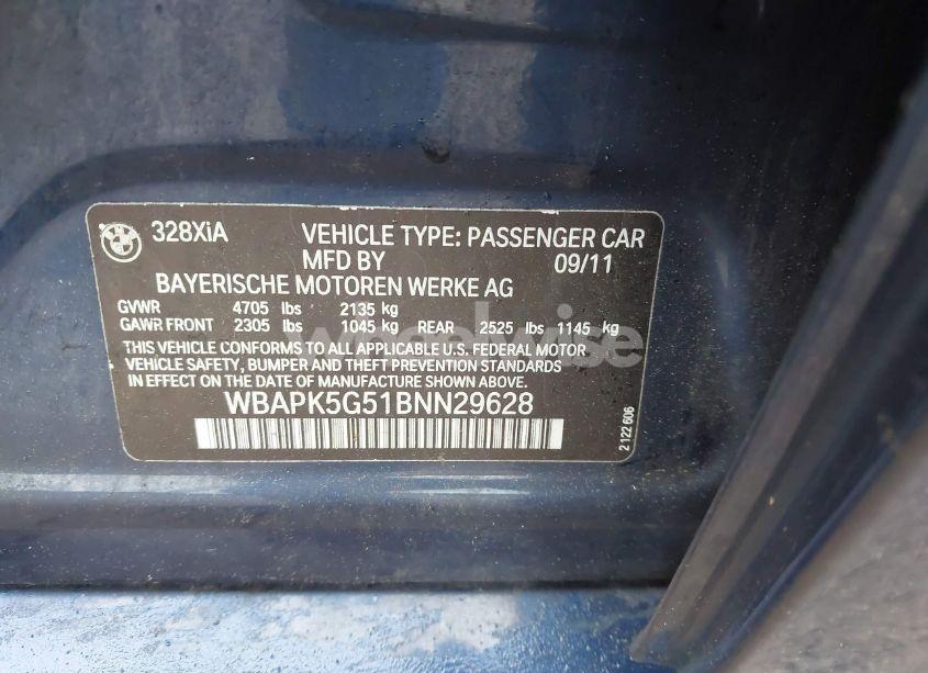 Photo 9 of 2011 Bmw 328i XDRIVE (VIN WBAPK5G51BNN29628)