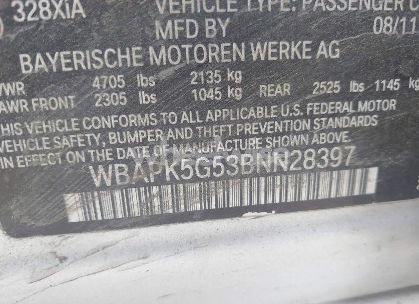 Photo 9 of 2011 Bmw 328i XDRIVE (VIN WBAPK5G53BNN28397)