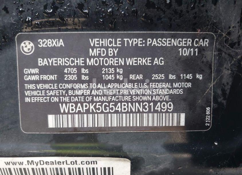 Photo 9 of 2011 Bmw 328i XDRIVE (VIN WBAPK5G54BNN31499)