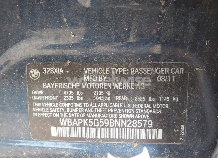 Photo 9 of 2011 Bmw 328i XDRIVE (VIN WBAPK5G59BNN28579)