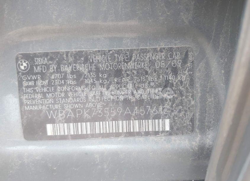 Photo 9 of 2009 Bmw 328i XDRIVE (VIN WBAPK73559A457612)