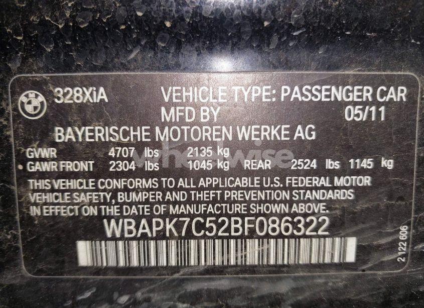 Photo 9 of 2011 Bmw 328i XDRIVE (VIN WBAPK7C52BF086322)