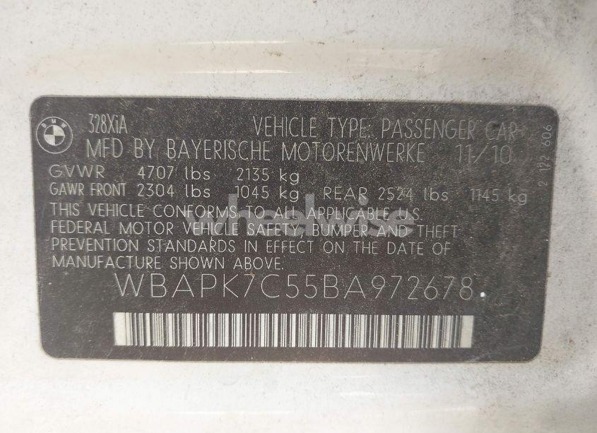 Photo 9 of 2011 Bmw 328i XDRIVE (VIN WBAPK7C55BA972678)