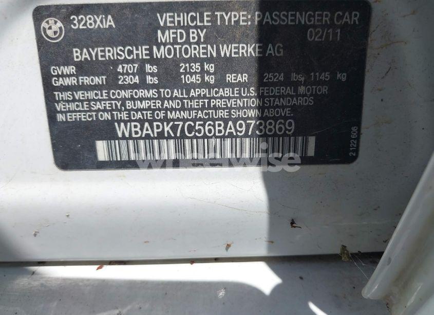 Photo 9 of 2011 Bmw 328i XDRIVE (VIN WBAPK7C56BA973869)