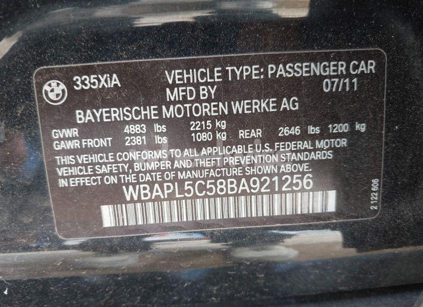 Photo 9 of 2011 Bmw 335i XDRIVE (VIN WBAPL5C58BA921256)