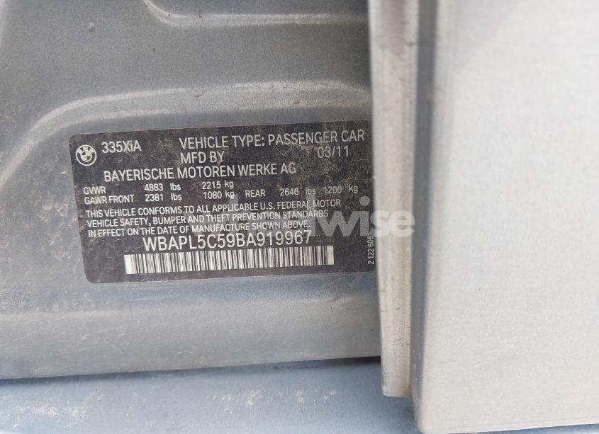 Photo 9 of 2011 Bmw 335i XDRIVE (VIN WBAPL5C59BA919967)