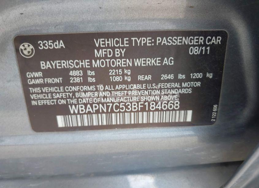 Photo 9 of 2011 Bmw 335d (VIN WBAPN7C53BF184668)