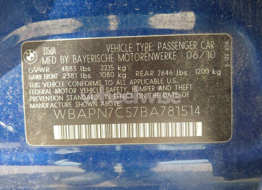 Photo 9 of 2011 Bmw 335d (VIN WBAPN7C57BA781514)