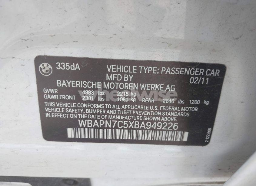 Photo 9 of 2011 Bmw 335d (VIN WBAPN7C5XBA949226)