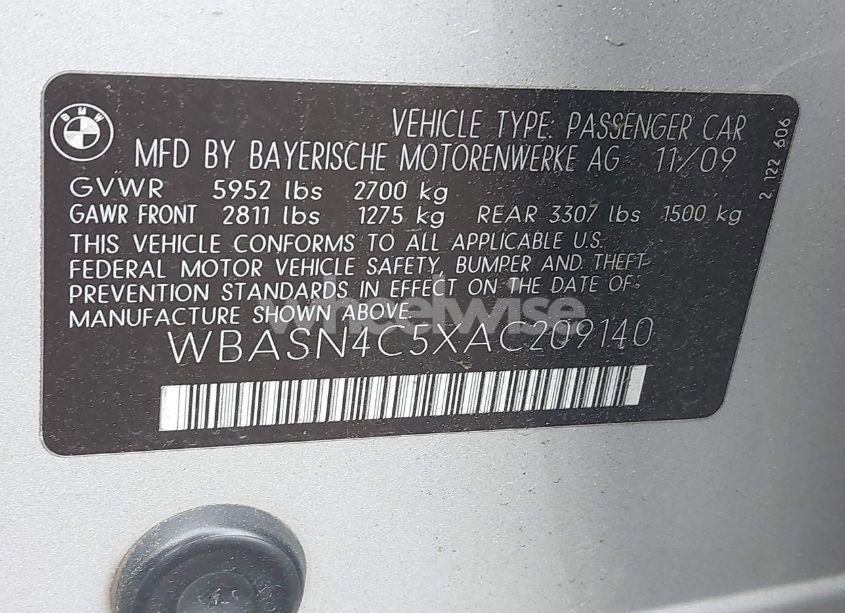 Photo 9 of 2010 Bmw 550i GRAN TURISMO (VIN WBASN4C5XAC209140)