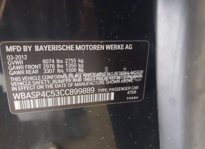 Photo 9 of 2012 Bmw 550i GRAN TURISMO XDRIVE (VIN WBASP4C53CC899889)