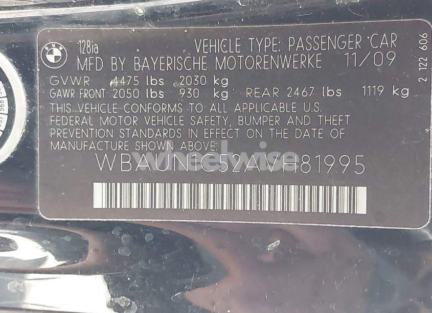 Photo 9 of 2010 Bmw 128i N/A (VIN WBAUN1C52AVH81995)