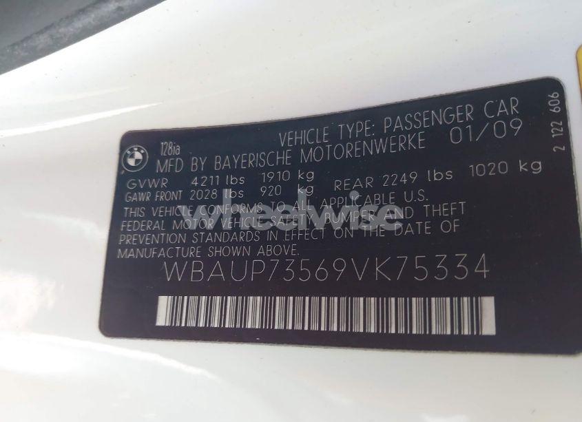 Photo 9 of 2009 Bmw 128i (VIN WBAUP73569VK75334)