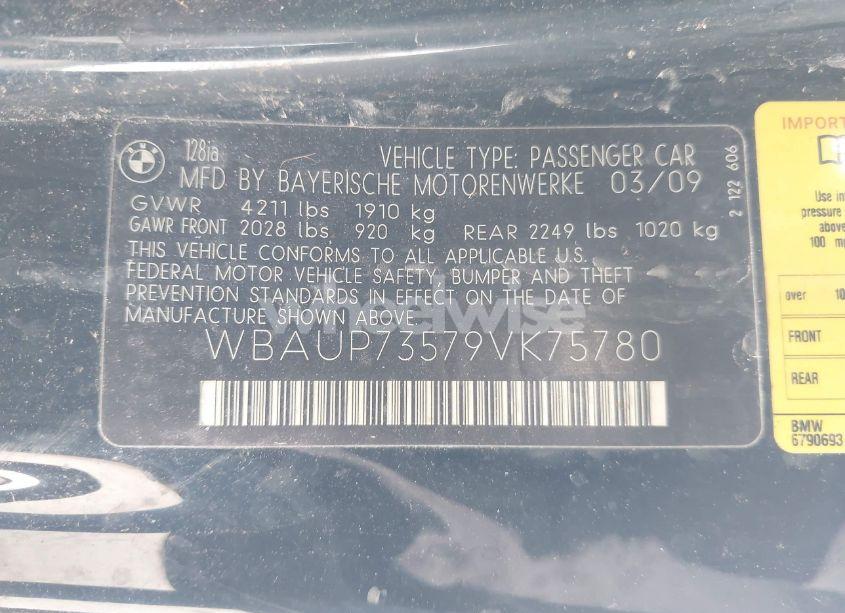 Photo 12 of 2009 Bmw 128i (VIN WBAUP73579VK75780)