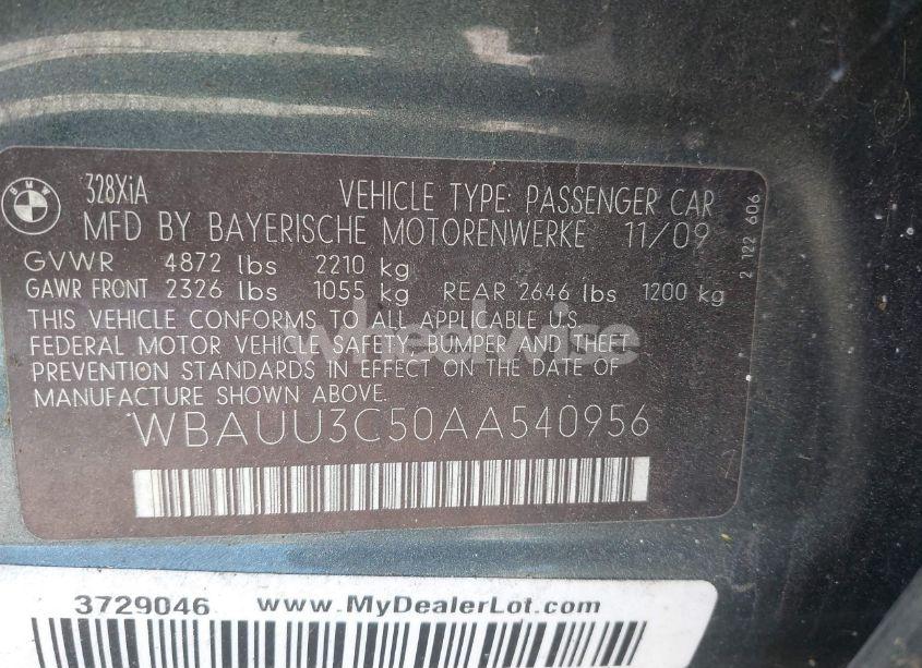 Photo 9 of 2010 Bmw 328i XDRIVE (VIN WBAUU3C50AA540956)