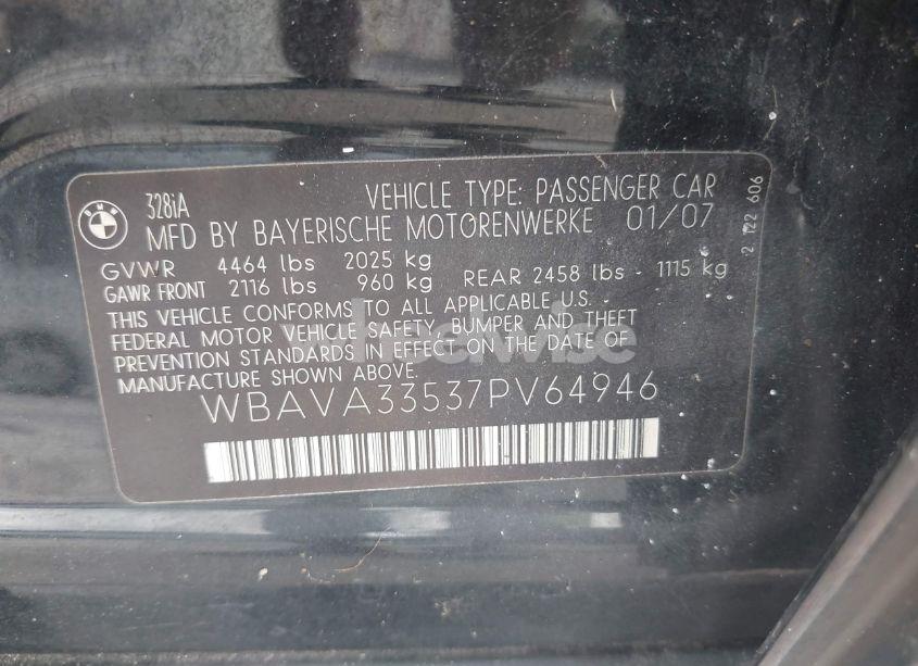 Photo 9 of 2007 Bmw 328i N/A (VIN WBAVA33537PV64946)