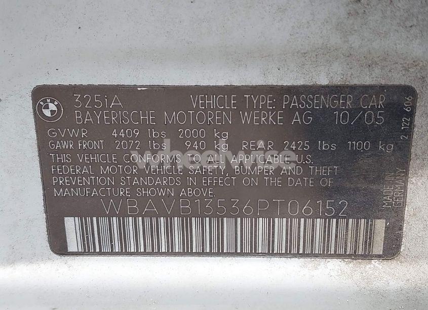Photo 9 of 2006 Bmw 325i N/A (VIN WBAVB13536PT06152)
