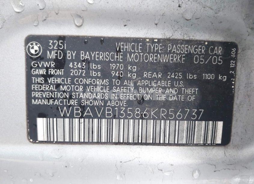 Photo 9 of 2006 Bmw 325i N/A (VIN WBAVB13586KR56737)