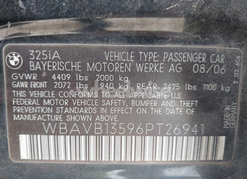Photo 9 of 2006 Bmw 325i N/A (VIN WBAVB13596PT26941)