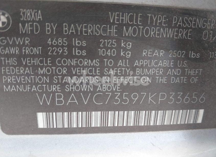 Photo 9 of 2007 Bmw 328xi (VIN WBAVC73597KP33656)