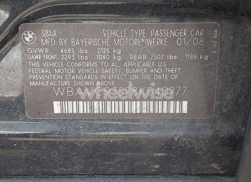 Photo 9 of 2008 Bmw 328xi (VIN WBAVC93528K040277)