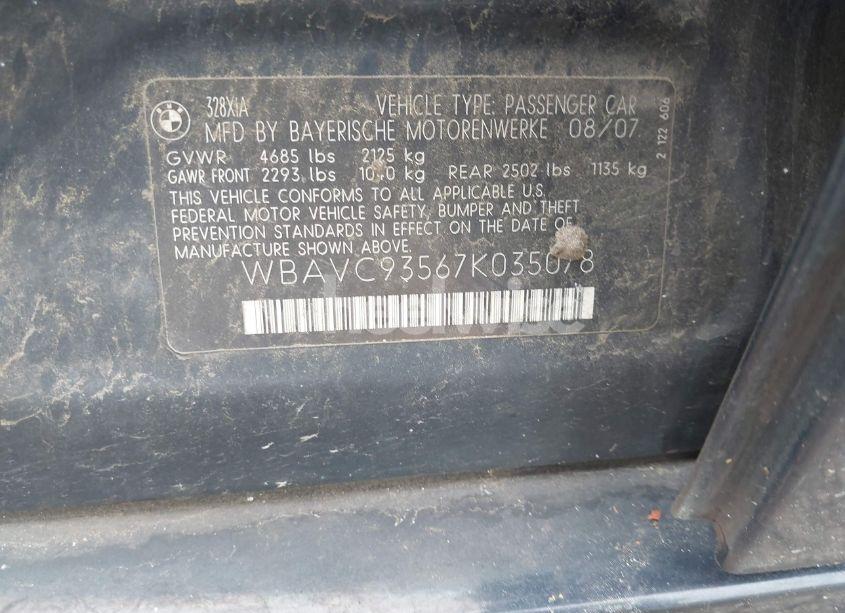 Photo 9 of 2007 Bmw 328xi (VIN WBAVC93567K035078)