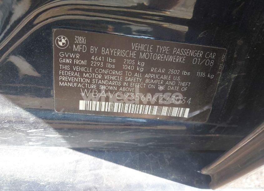 Photo 9 of 2008 Bmw 328xi (VIN WBAVC93568KZ73034)