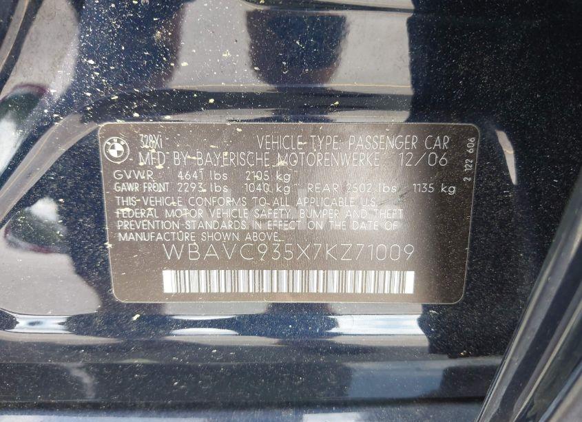 Photo 9 of 2007 Bmw 328xi (VIN WBAVC935X7KZ71009)