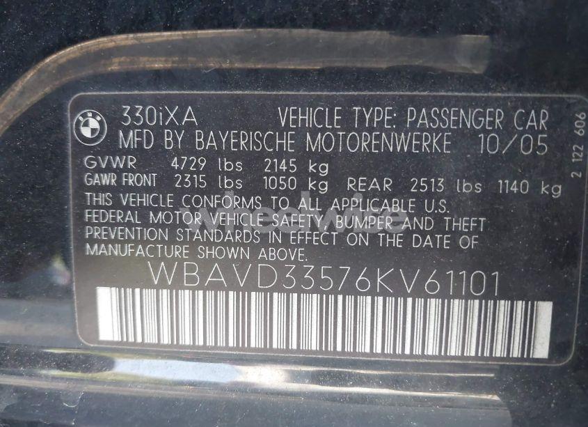 Photo 9 of 2006 Bmw 330xi (VIN WBAVD33576KV61101)