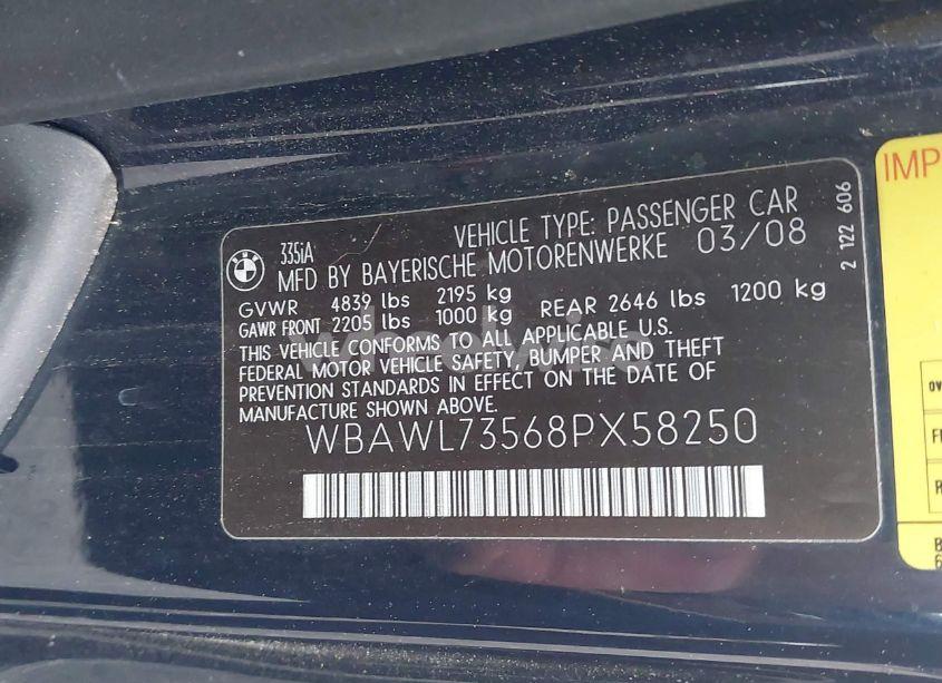 Photo 9 of 2008 Bmw 335i N/A (VIN WBAWL73568PX58250)