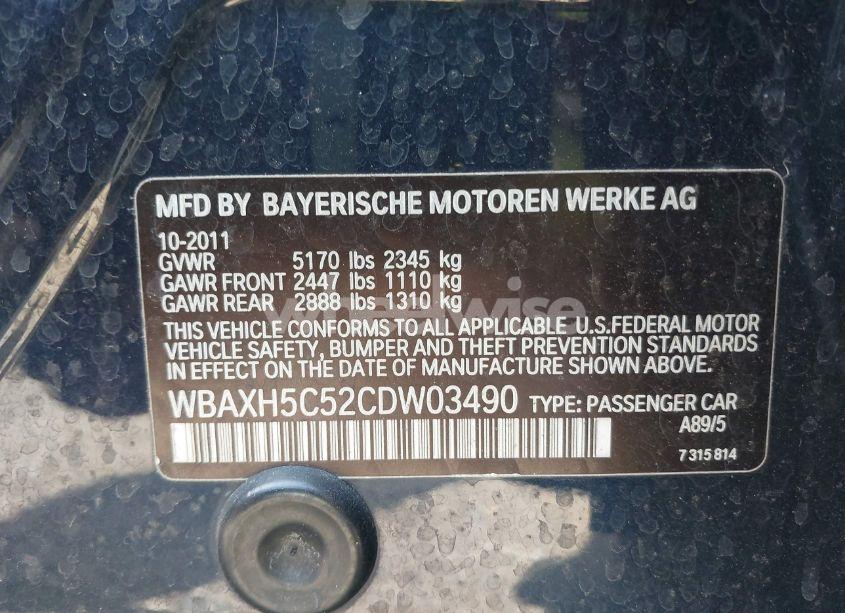 Photo 9 of 2012 Bmw 528i XDRIVE (VIN WBAXH5C52CDW03490)