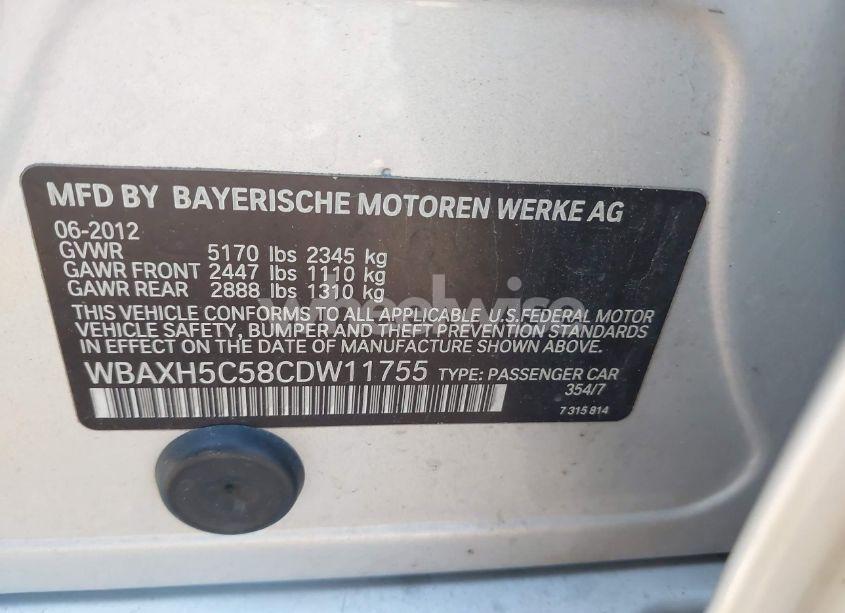 Photo 9 of 2012 Bmw 528i XDRIVE (VIN WBAXH5C58CDW11755)
