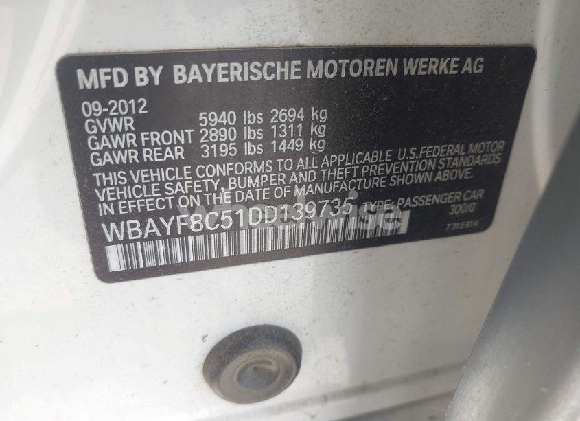 Photo 9 of 2013 Bmw 750li XDRIVE (VIN WBAYF8C51DD139735)