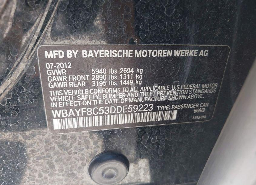 Photo 9 of 2013 Bmw 750li XDRIVE (VIN WBAYF8C53DDE59223)