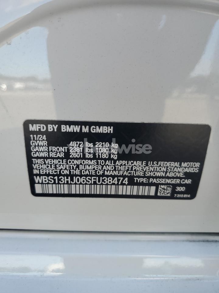 Photo 12 of 2025 BMW M3 (VIN WBS13HJ06SFU38474)