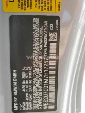 Photo 3 of 2021 BMW M2 COMPETITION (VIN WBS2U7C01M7H17257)