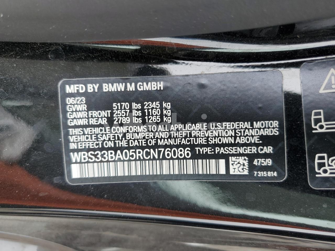 Photo 12 of 2024 BMW M4 COMPETITION (VIN WBS33BA05RCN76086)