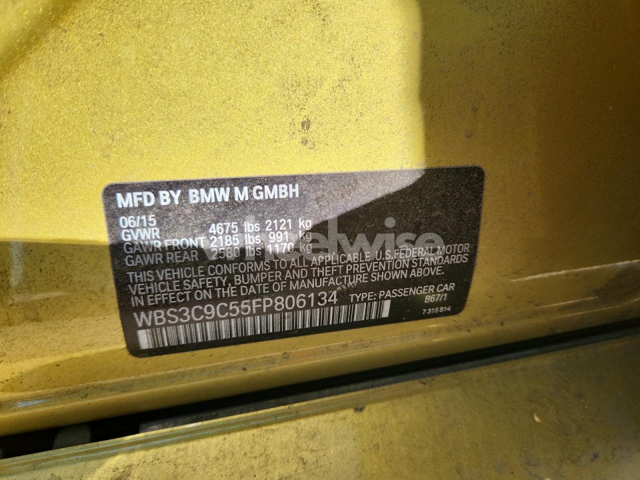 Photo 12 of 2015 BMW M3 (VIN WBS3C9C55FP806134)