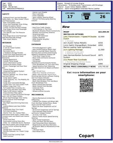 2015 BMW M3 (VIN WBS3C9C5XFP804413) main photo